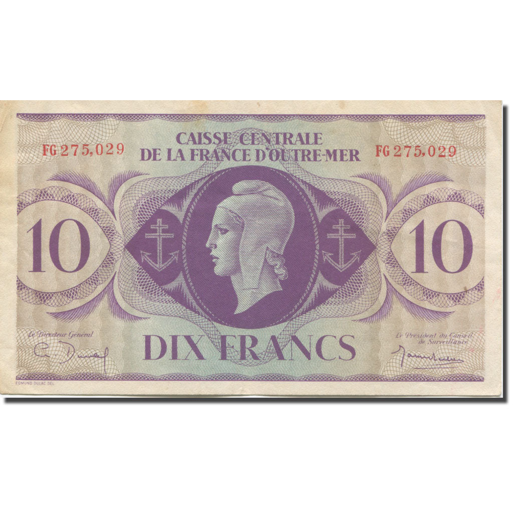French Equatorial Africa, 10 Francs, Marianne, EF(40-45), KM:16a