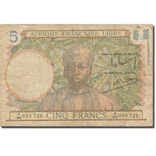 Banknote, French Equatorial Africa, 5 Francs, KM:6a, VG(8-10)