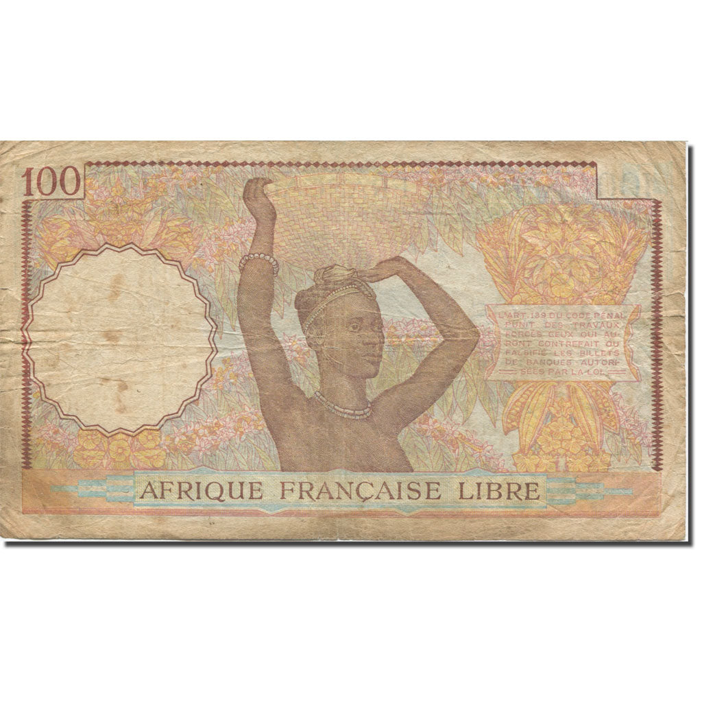 Banknote, French Equatorial Africa, 100 Francs, KM:8a, VG(8-10)