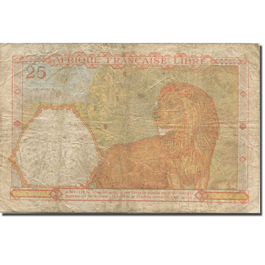 Banknote, French Equatorial Africa, 25 Francs, KM:7a, AG(1-3)