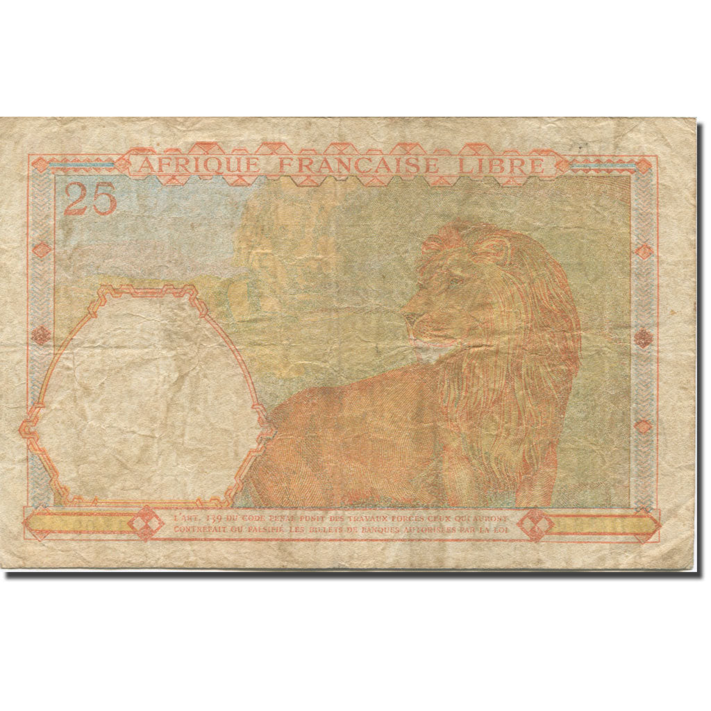 Banknote, French Equatorial Africa, 25 Francs, KM:7a, VG(8-10)