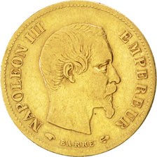 Second Empire, 10 Francs or Napoléon III tête nue 1855 Paris, KM 784.3