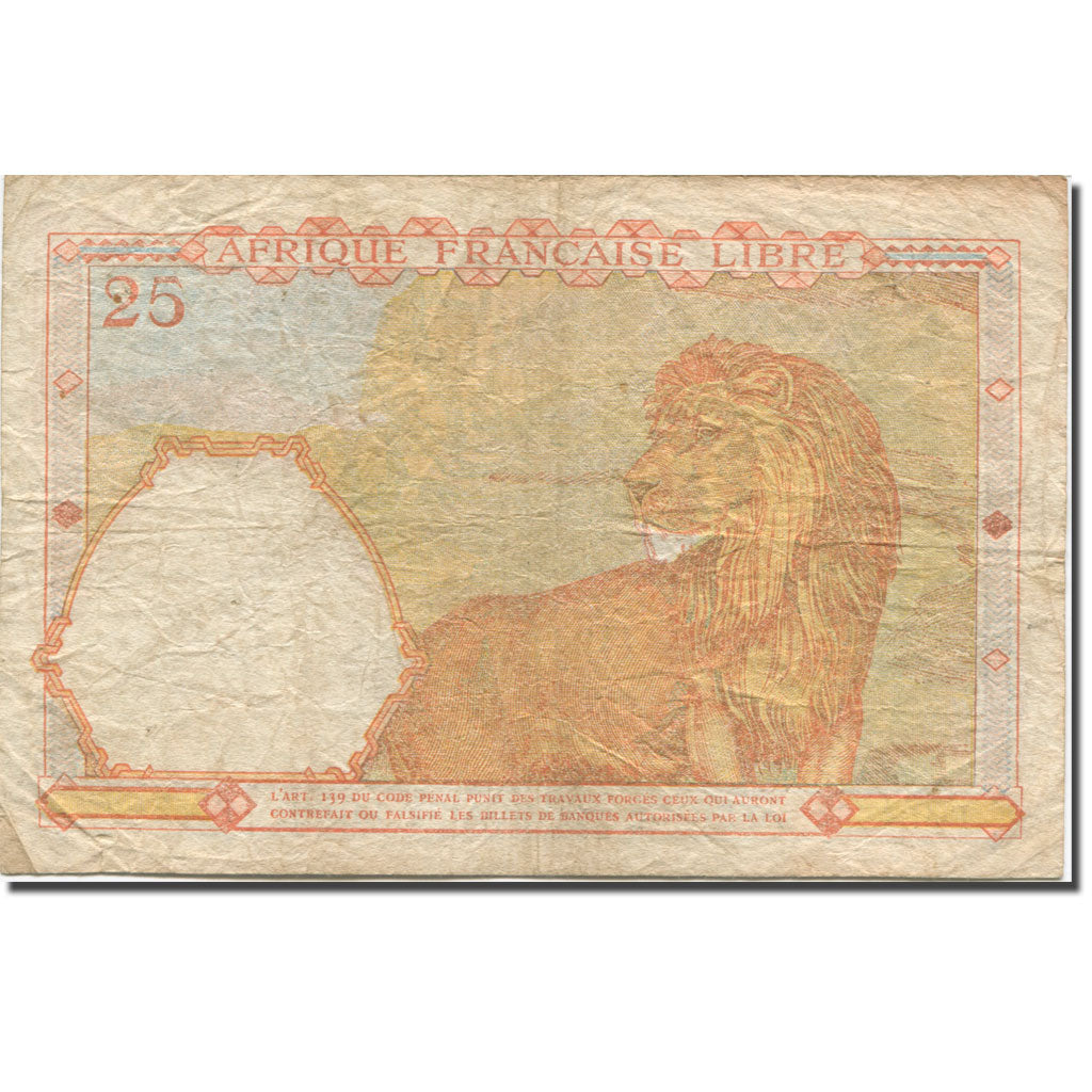 Banknote, French Equatorial Africa, 25 Francs, KM:7a, VG(8-10)