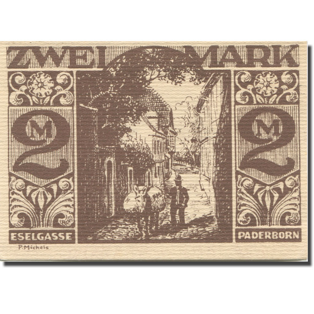 Banknote, Germany, Paderborn, 2 Mark, âne, 1921, 1921-11-10, UNC(63) Mehl:1043.5