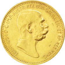 AUSTRIA, 10 Corona, 1909, Vienne, KM #2815, AU(55-58), Gold, 19, 3.38