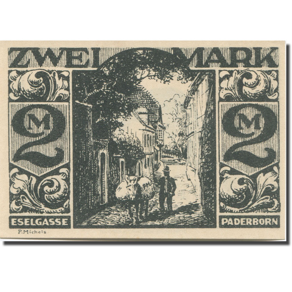 Banknote, Germany, Paderborn, 2 Mark, rue 1921-11-10, UNC(63) Mehl:1043.4