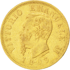 ITALY, 10 Lire, 1863, Torino, KM #9.3, EF(40-45), Gold, 19, 3.18