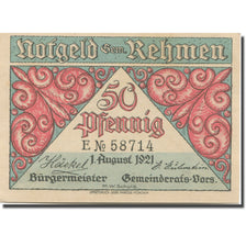 Banknote, Germany, Rehmen, 50 Pfennig, natation, 1921 UNC(63) Mehl:1108.1