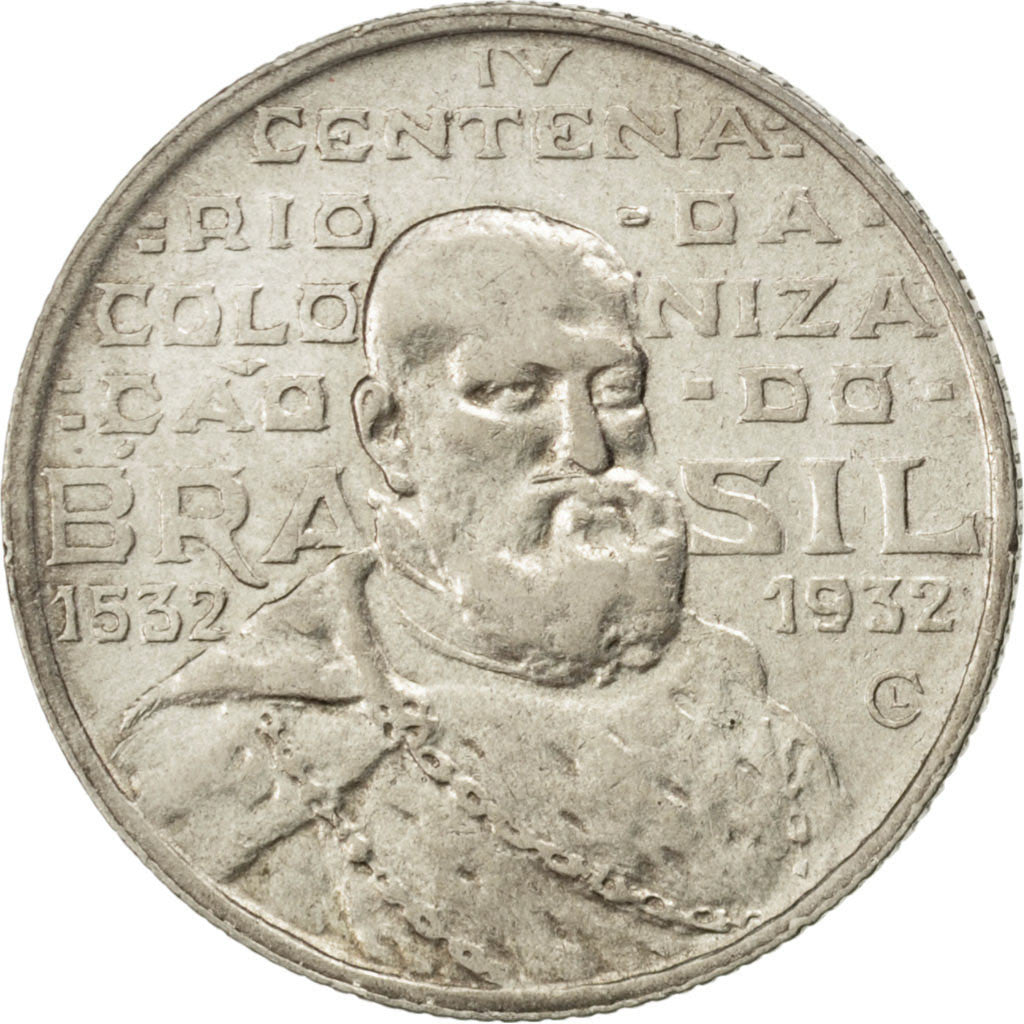 Coin, Brazil, 2000 Reis, 1932, AU(55-58), Silver, KM:532