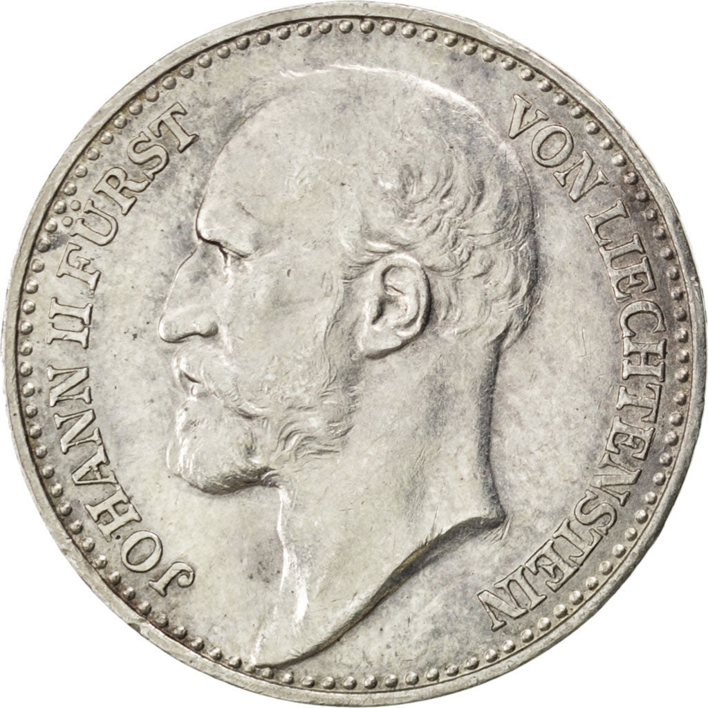 LIECHTENSTEIN, Krone, 1904, KM #2, AU(55-58), Silver, 23, 4.98