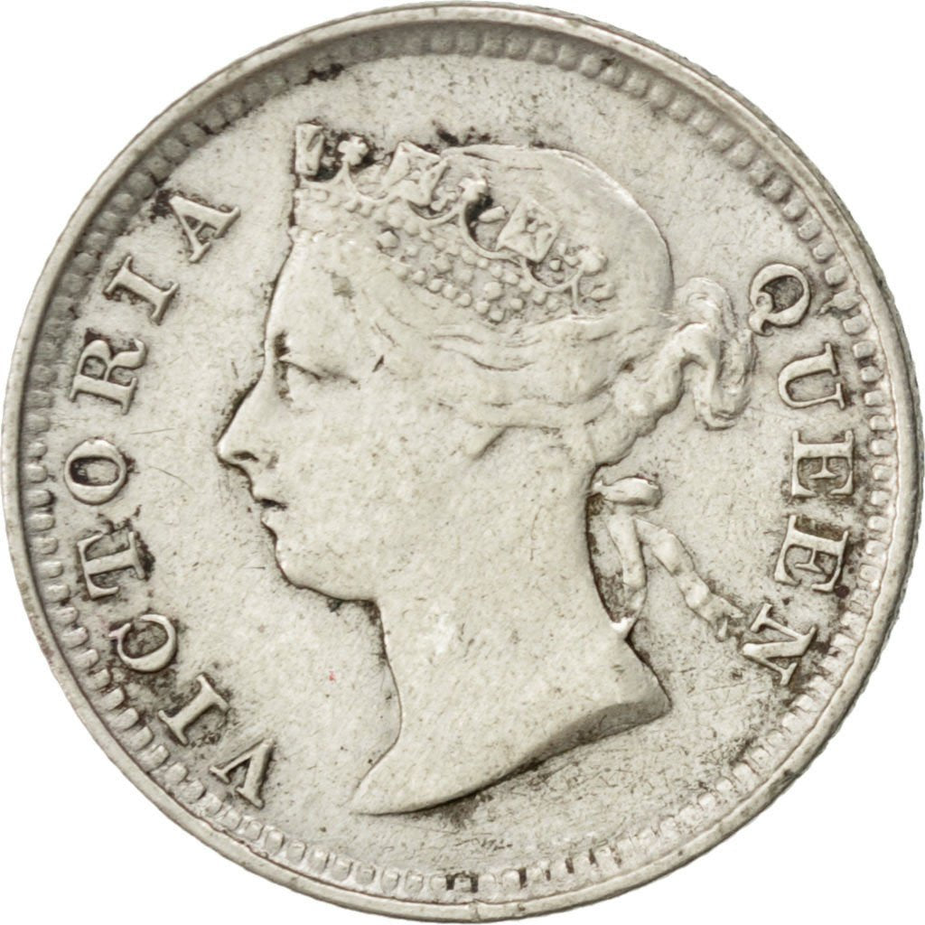 HONG KONG, 5 Cents, 1893, KM #5, EF(40-45), Silver, 15.53, 1.32