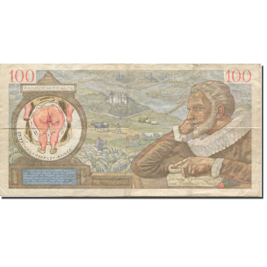 Frankreich, 100 Francs, Sully, 1940, 1940-01-25, Rare, SGE, Fayette:26.21, KM:94