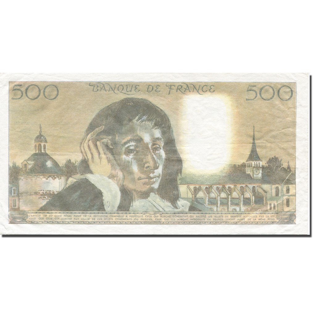 Francia, 500 Francs, Pascal, 1985, 1985-01-03, BC+, Fayette:71.32, KM:156e