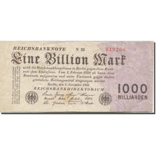 Billet, Allemagne, 1 Billion Mark, 1923-1924, 1923-11-01, KM:129, TTB