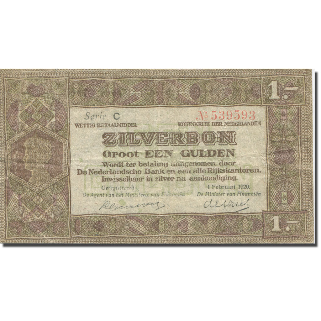 Banknote, Netherlands, 1 Gulden, 1920, 1920-02-01, KM:15, EF(40-45)
