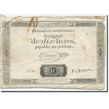 France, 10 Livres, 1792, Taisaud, 1792-10-24, B+, KM:A66b
