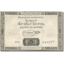 France, 10 Livres, 1792, Taisaud, 1792-10-24, B+, KM:A66b