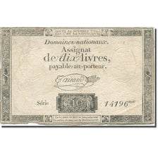 France, 10 Livres, 1792, Taisaud, 1792-10-24, B+, KM:A66b