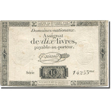 França, 10 Livres, 1792, Taisaud, 1792-10-24, VF(20-25), KM:A66b