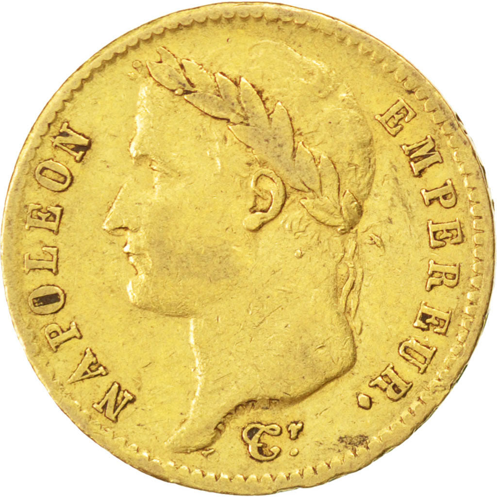 FRANCE, Napoléon I, 20 Francs, 1808, Paris, KM #687.1, EF(40-45), Gold, Gadoury 