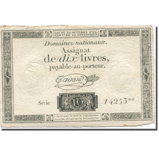 Francia, 10 Livres, 1792, Taisaud, 1792-10-24, BC+, KM:A66b