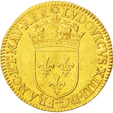 FRANCE, Écu d'or, ECU D'or, 1647, Paris, KM #146.1, AU(55-58), Gold, 3.36