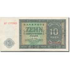 Geldschein, Deutsche Demokratische Republik, 10 Deutsche Mark, 1948, KM:12b, SS