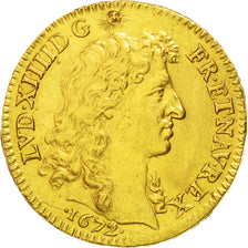 FRANCE, Louis d'or à la tête nue, Louis D'or, 1672, Paris, KM #219.1, MS(60-62),