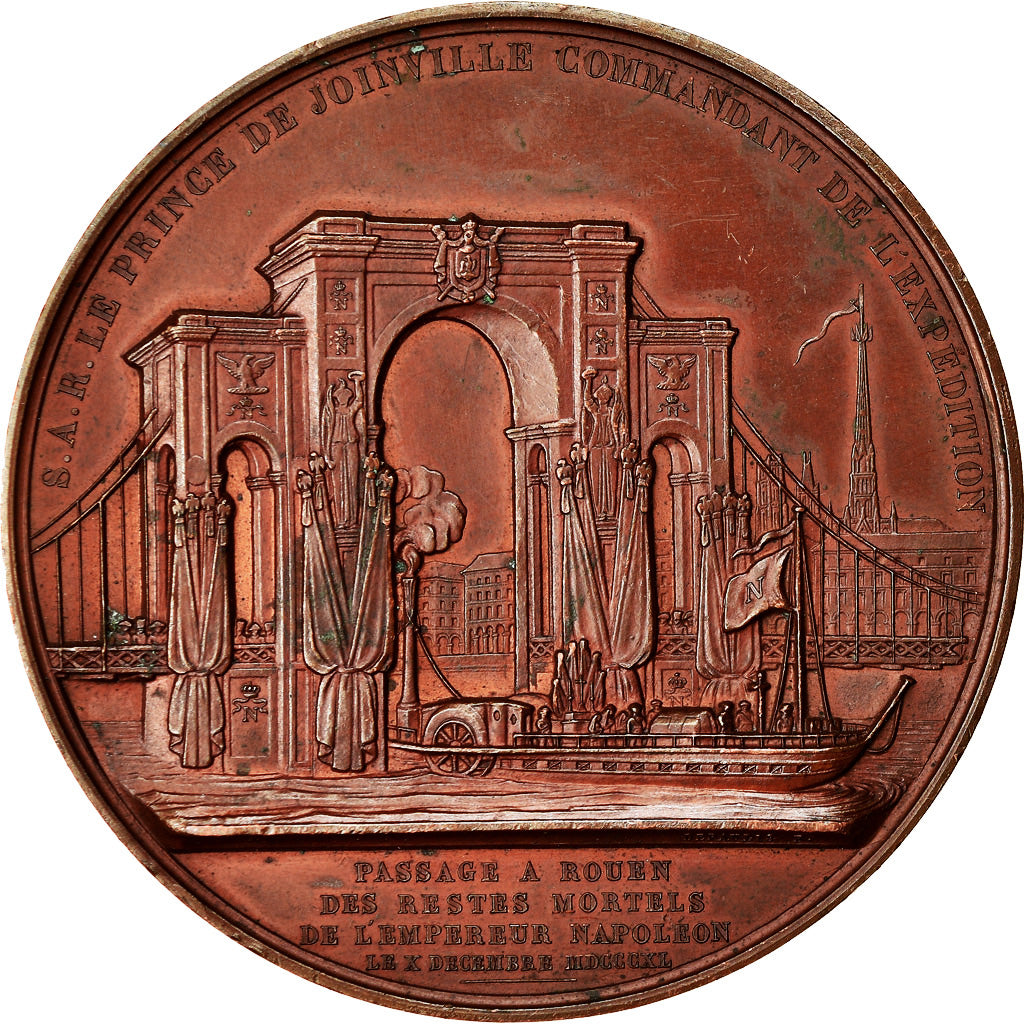 France, Médaille, Napoléon Ier, Retour des Cendres, Passage à Rouen, 1840
