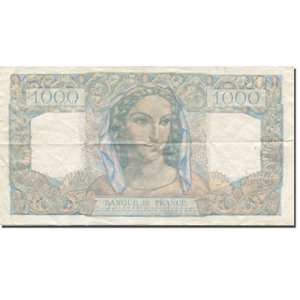 France, 1000 Francs, Minerve et Hercule, 1949, 1949-04-07, VF(30-35)