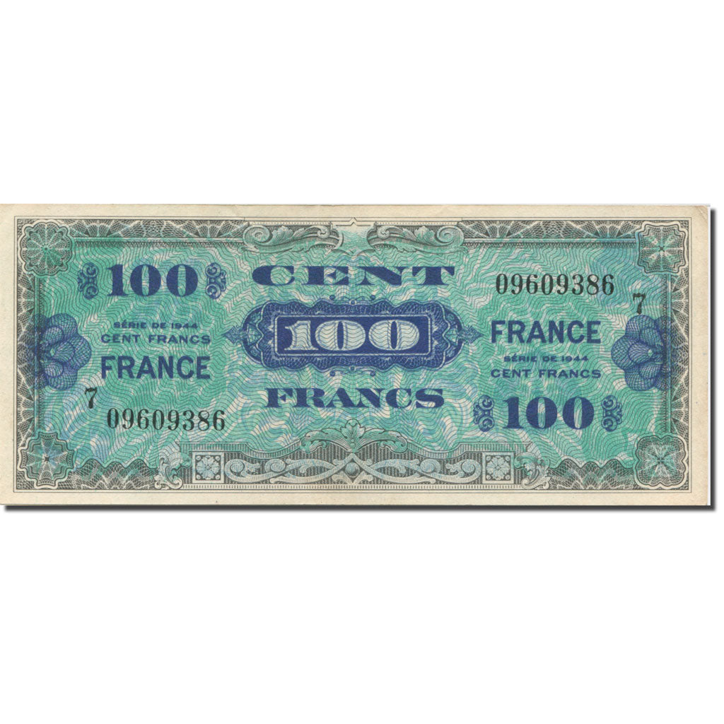 France, 100 Francs, 1945 Verso France, 1944, 1944-06-06, AU(50-53)
