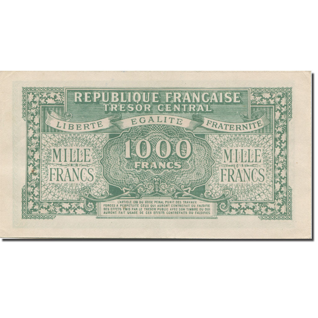 França, 1000 Francs, Marianne, 1945, Faux d'Epoque, AU(55-58), Fayette:VF 13