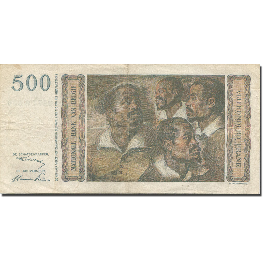 Banknote, Belgium, 500 Francs, 1952, 1952-08-20, KM:130a, VF(30-35)
