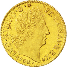Louis XIV, Louis d'or aux 8 L 1702 Lille flan neuf, PCGS MS62, KM 334.21