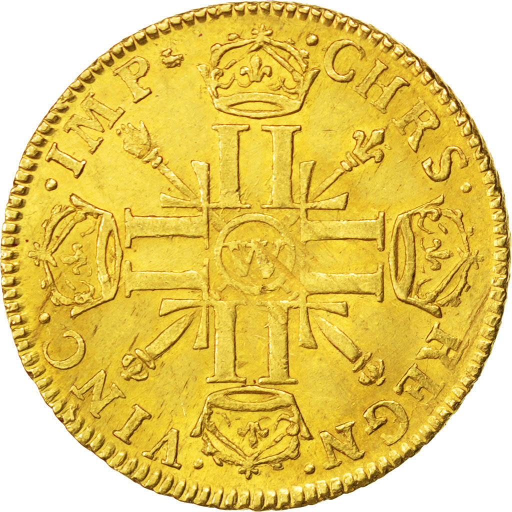 Louis XIV, Louis d'or aux 8 L 1702 Lille flan neuf, PCGS MS62, KM 334.21