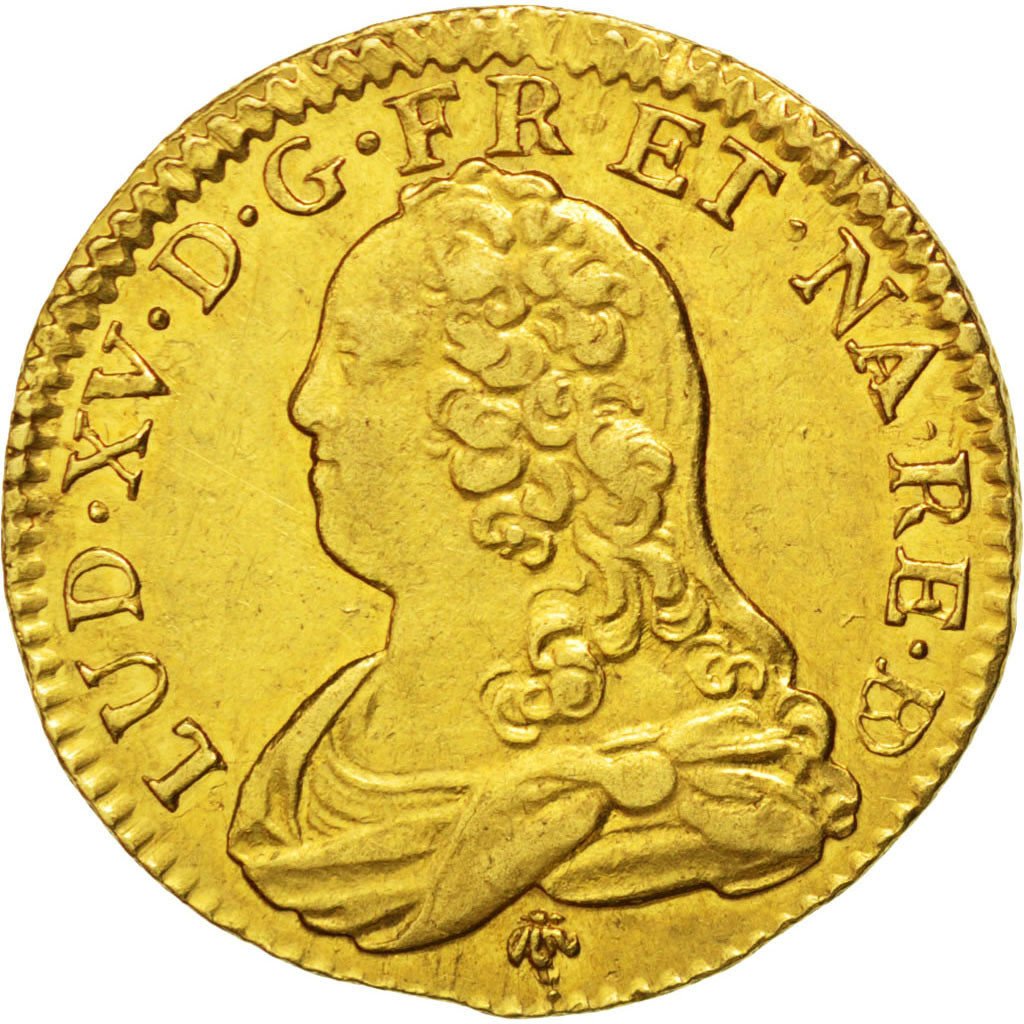 FRANCE, Louis d'or de Béarn aux lunettes, Louis D'or, 1734, Pau, KM #490, A...