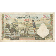 Banknote, Cambodia, 500 Riels, Undated (1958-1970), KM:14d, AU(50-53)