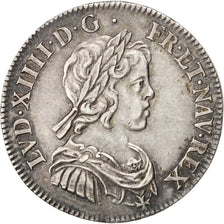 Louis XIV, 1/4 Ecu à la mèche courte 1644 Paris Rose, KM 161.1