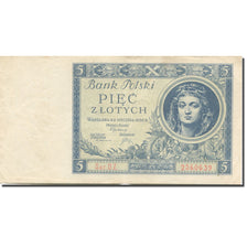 Geldschein, Polen, 5 Zlotych, 1940, 1940-03-01, KM:93, VZ