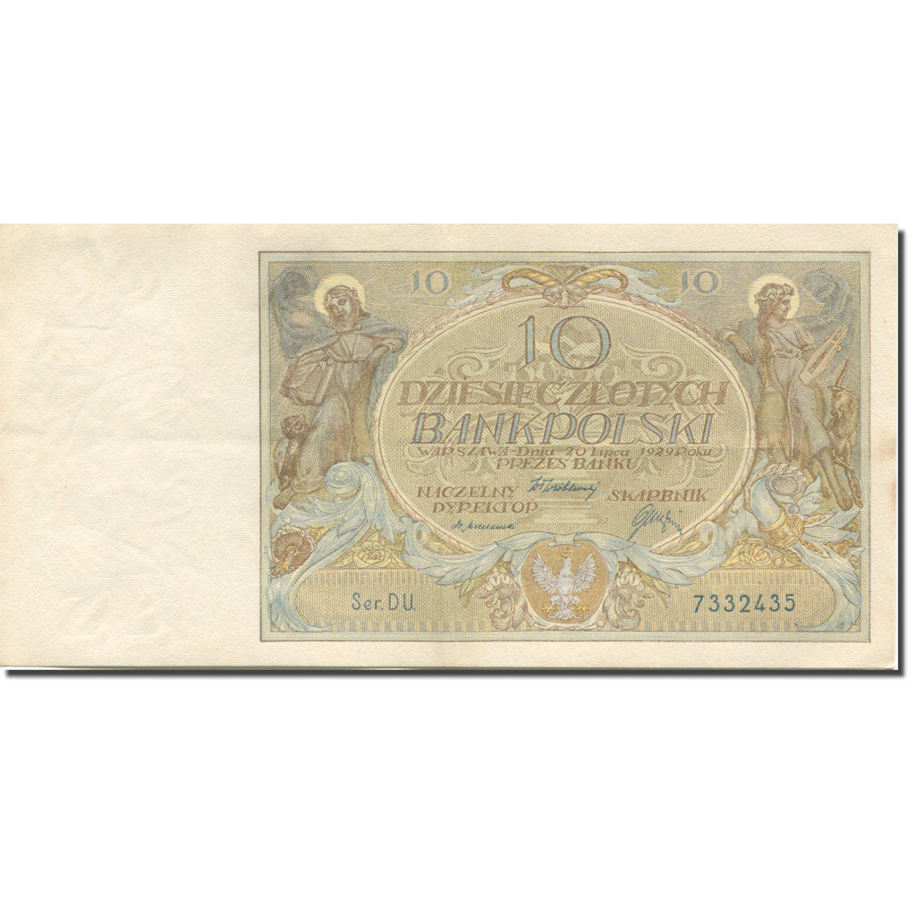 Banknote, Poland, 10 Zlotych, 1929, 1929-07-20, KM:69, AU(50-53)