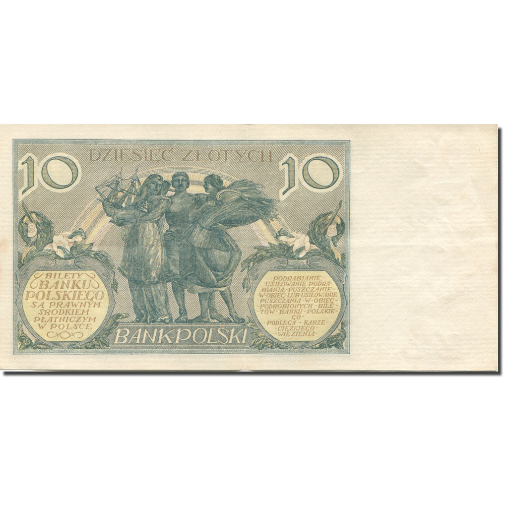 Banknote, Poland, 10 Zlotych, 1929, 1929-07-20, KM:69, AU(50-53)