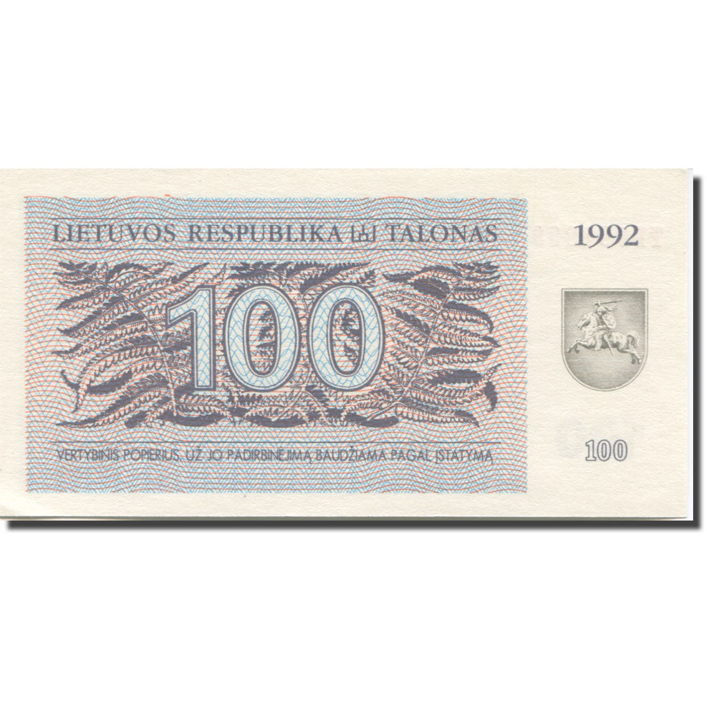 Banconote, Lituania, 100 (Talonas), 1992, KM:42, SPL