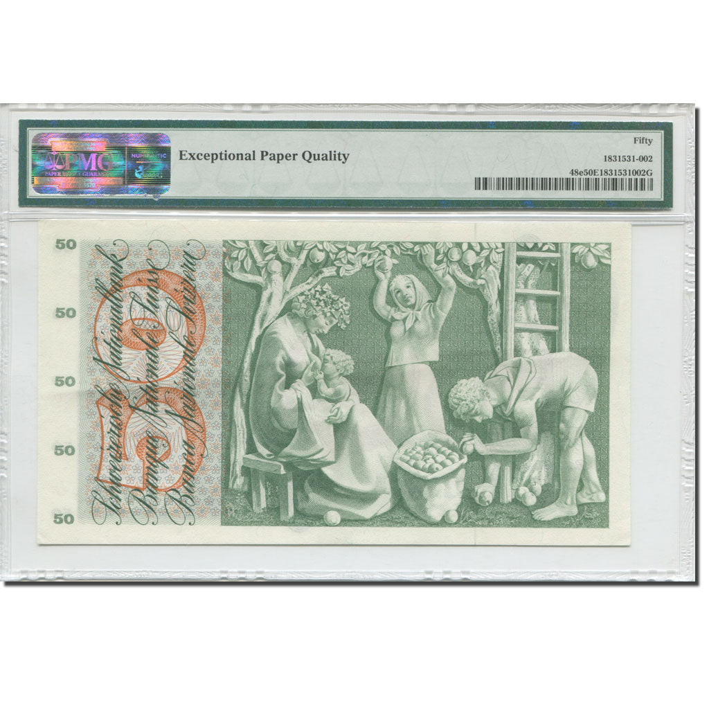 Banconote, Svizzera, 50 Franken, 1965, 1965-12-23, Rare, KM:48e, graded, PMG