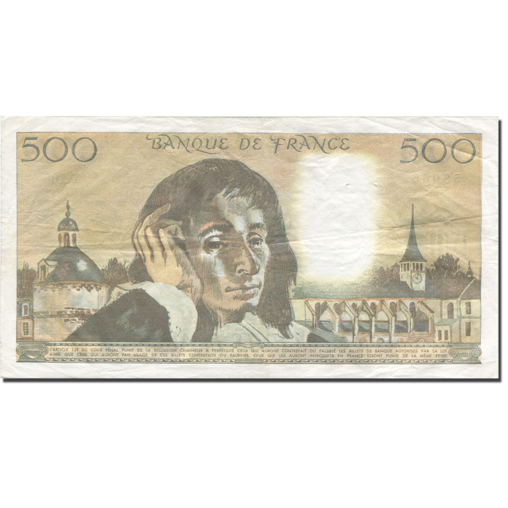 Francia, 500 Francs, Pascal, 1980, 1980-04-03, MB+, Fayette:71.21, KM:156e