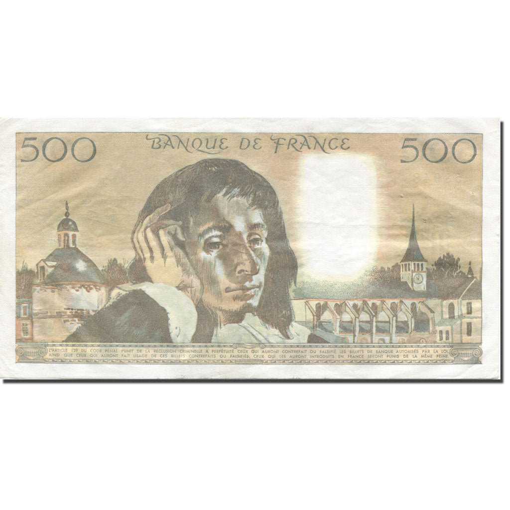 France, 500 Francs, Pascal, 1980, 1980-09-04, EF(40-45), Fayette:71.22, KM:156e