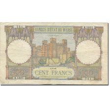 Banknote, Morocco, 100 Francs, 1945, 1945-03-01, KM:20, VG(8-10)