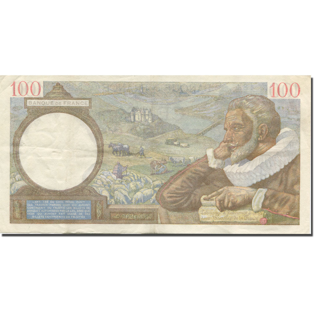 France, 100 Francs, Sully, 1941, 1941-03-13, EF(40-45), Fayette:26.48, KM:94