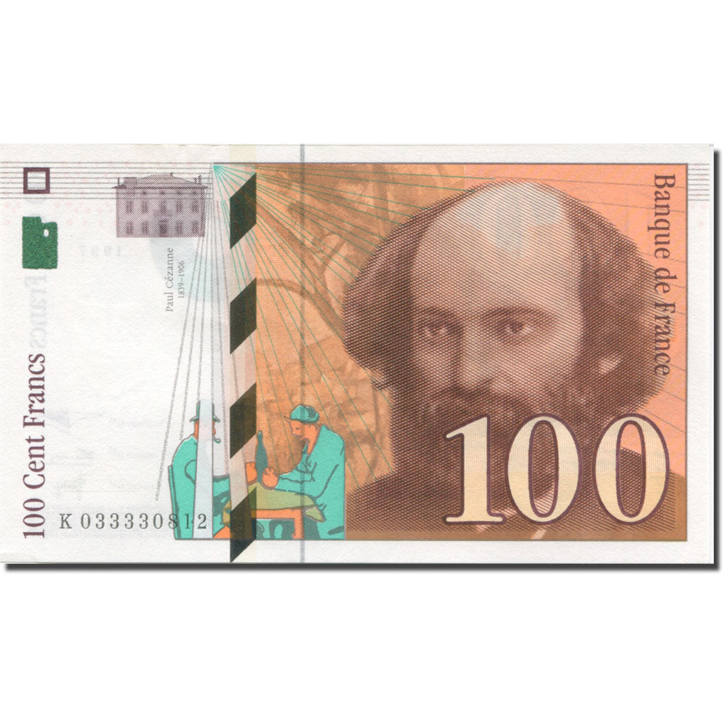 France, 100 Francs, Cézanne, 1997, UNC(63), Fayette:74.1, KM:158s
