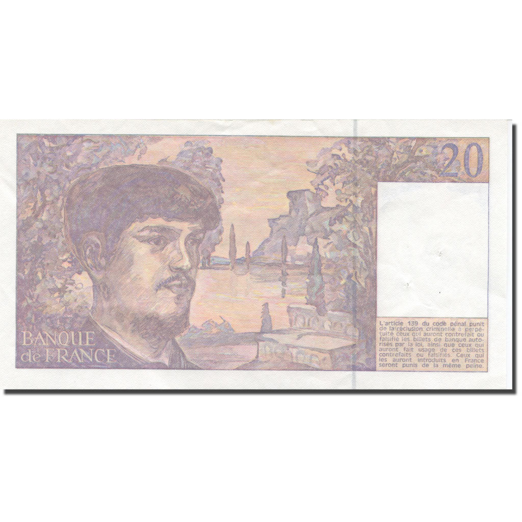France, 20 Francs, Debussy, 1992, SUP, Fayette:66bis.3, KM:151f