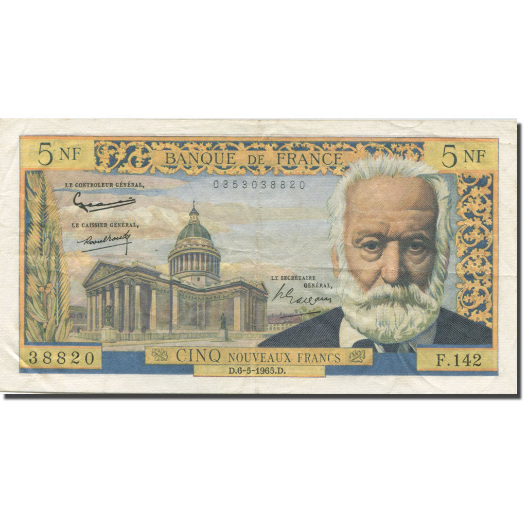 Francia, 5 Nouveaux Francs, Victor Hugo, 1965, 1965-05-06, BC, Fayette:56.18